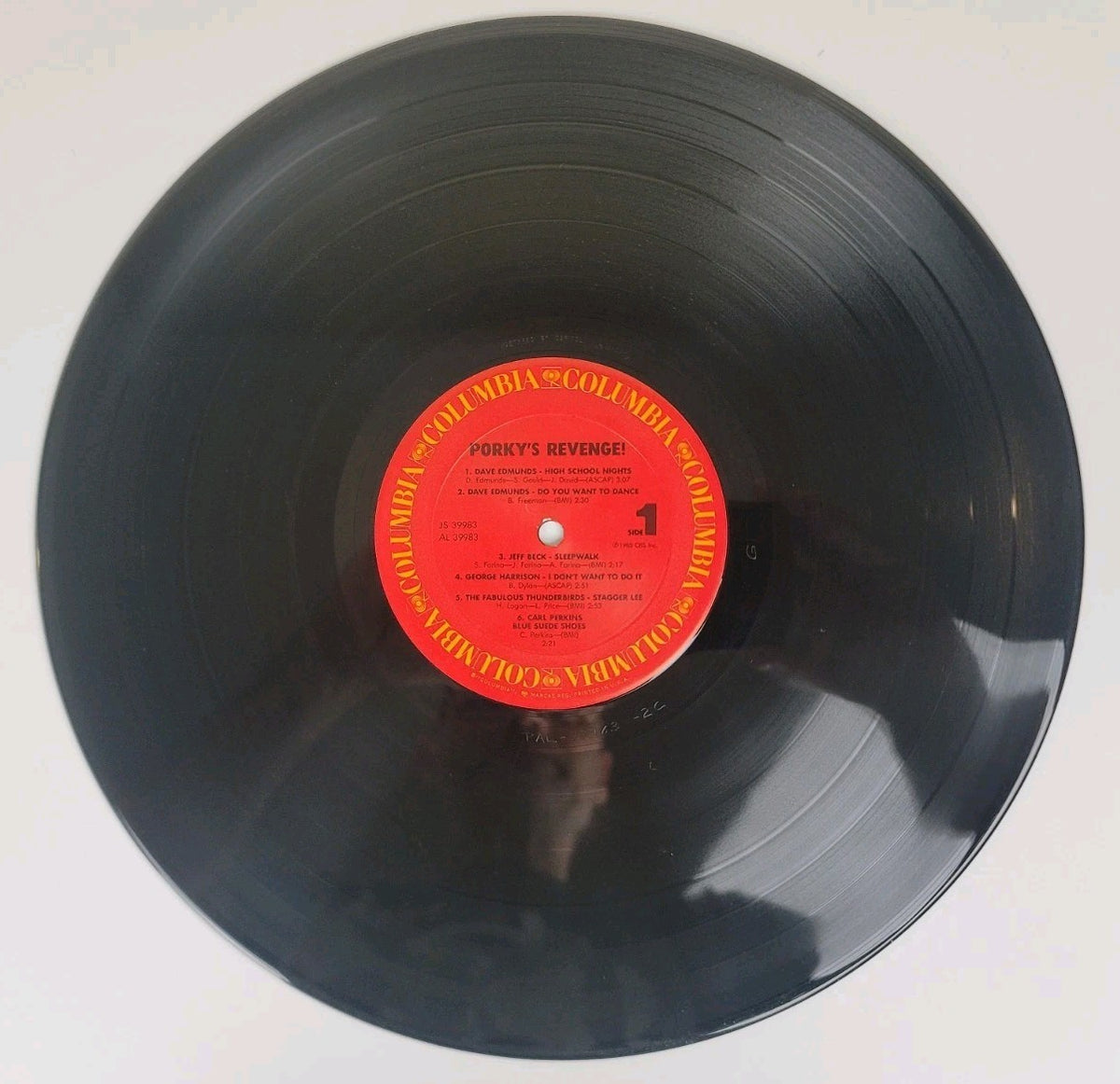 Porky's Revenge LP Soundtrack 1985 Columbia George Harrison Jeff Beck Wally NM/NM
