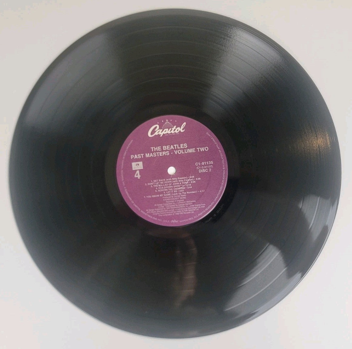 Beatles Past Masters Vol 1 & 2 2LP 1988 US Capitol Wally Traugott Specialty NM/NM