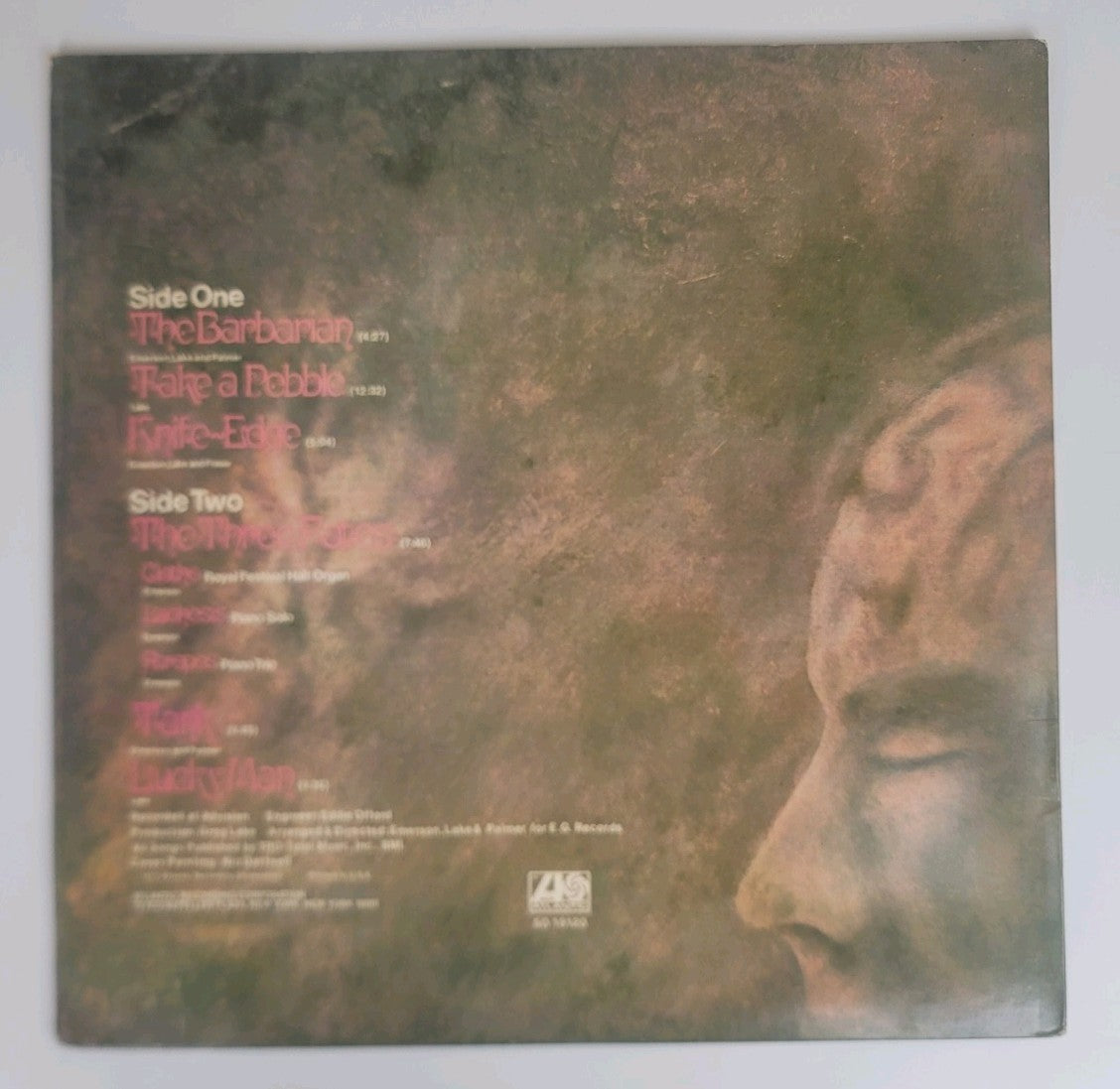 Emerson Lake & Palmer LP 1977 Atlantic Specialty George Piros AT/GP Cut NM/VG+