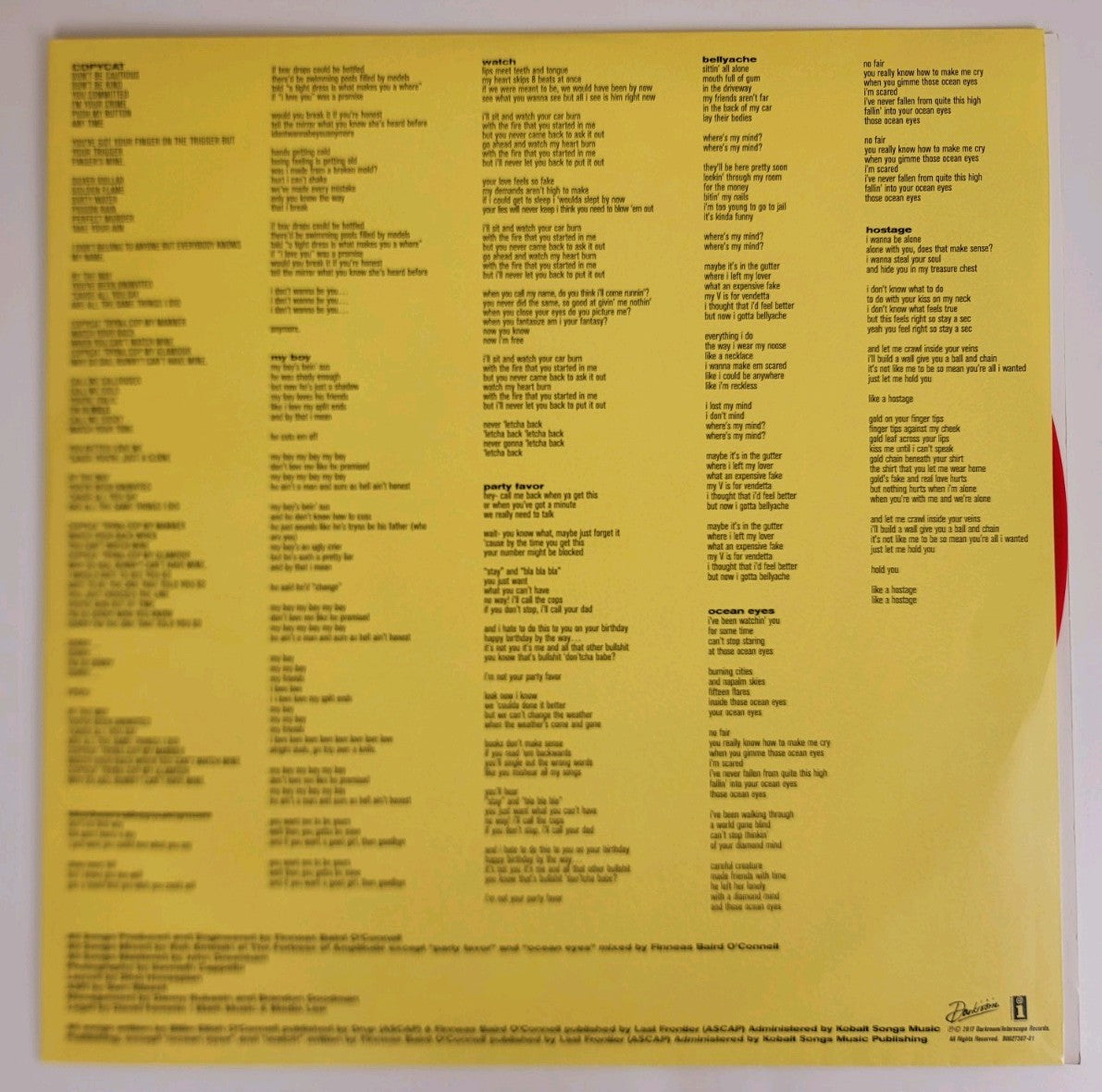 Billie Eilish – Dont Smile At Me 12" Vinyl EP Reissue Interscope Darkroom NM/NM