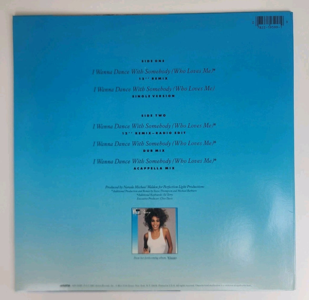 Whitney Houston – I Wanna Dance With Somebody 12" Vinyl Single (1987 Arista DMM Sterling NM/VG+)