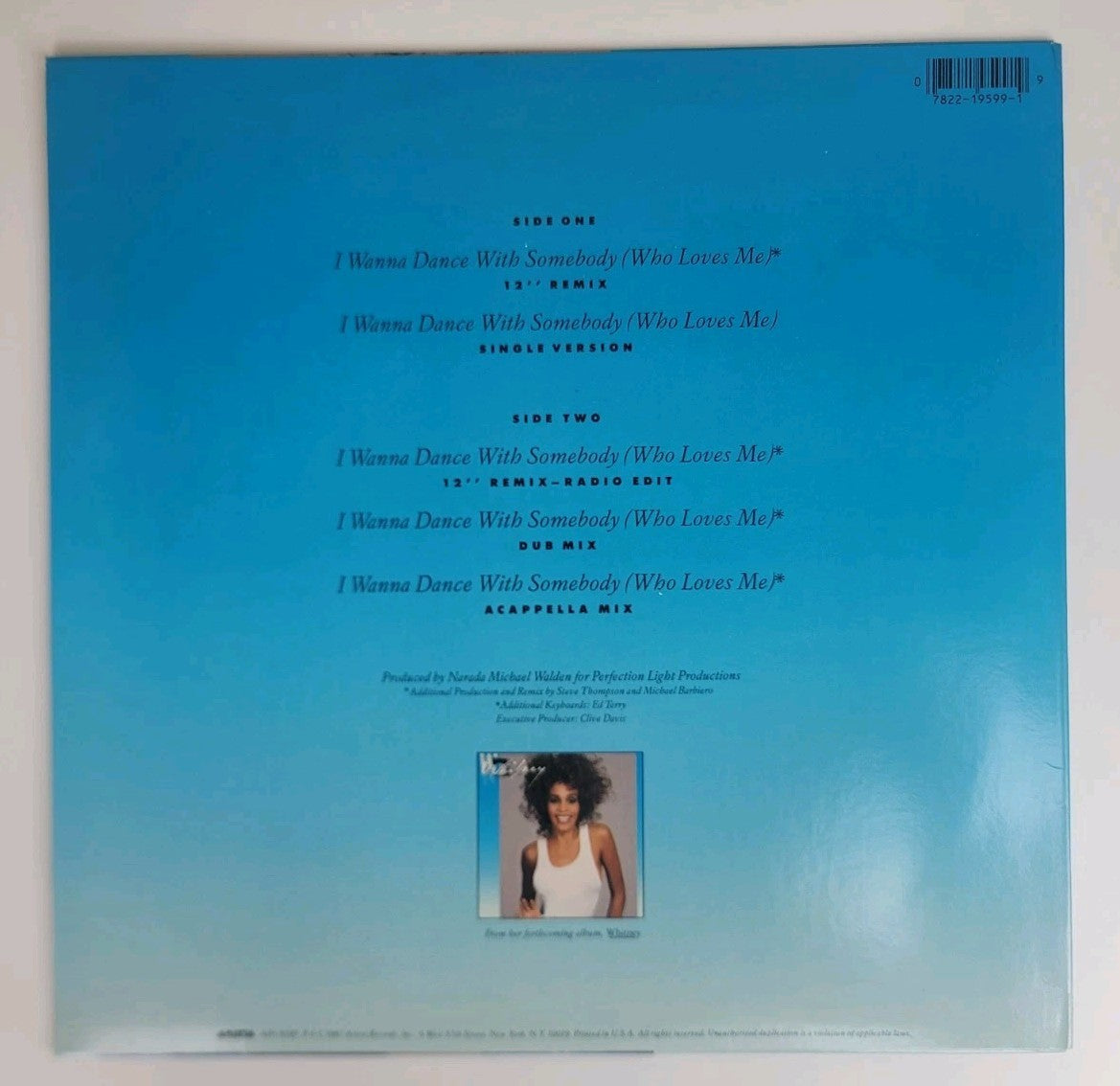 Whitney Houston – I Wanna Dance With Somebody 12" Vinyl Single (1987 Arista DMM Sterling NM/VG+)