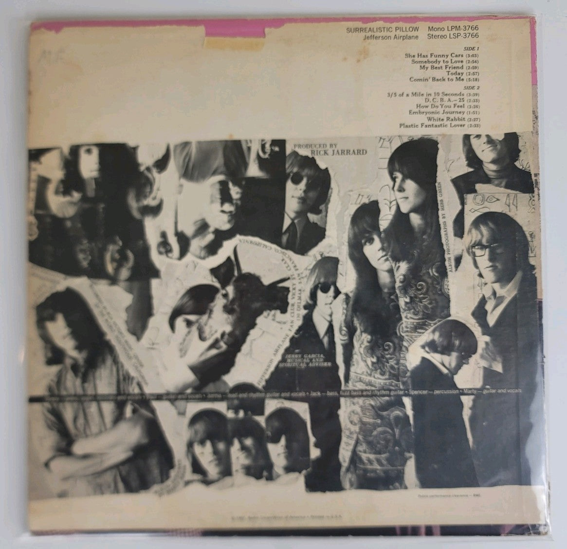 Jefferson Airplane Surrealistic Pillow LP 1980 RCA Indianapolis Hybrid NM/G+