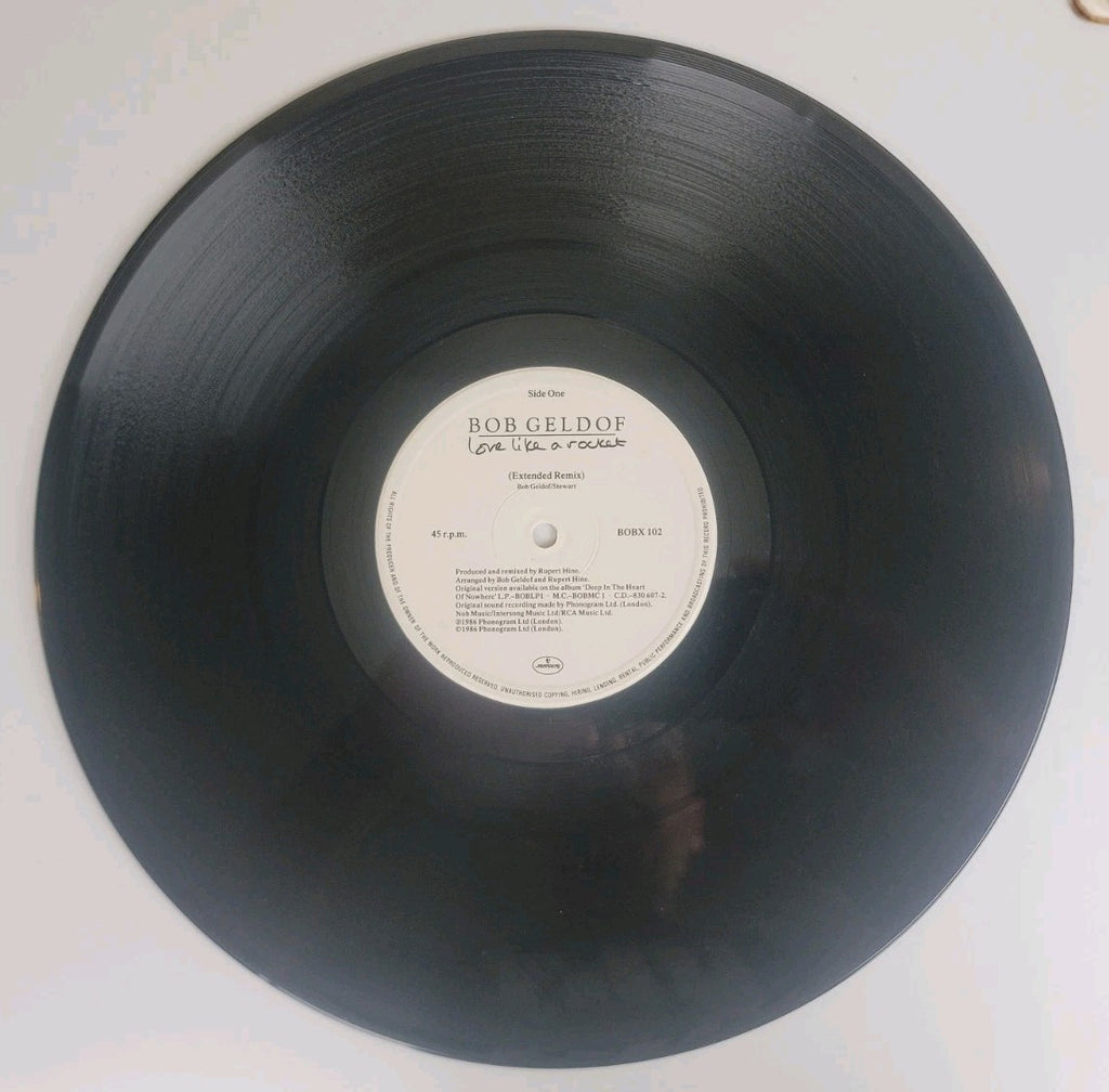 BOB GELDOF Love Like A Rocket 12" Vinyl Single 45 RPM UK 1987 Mercury NM/VG+