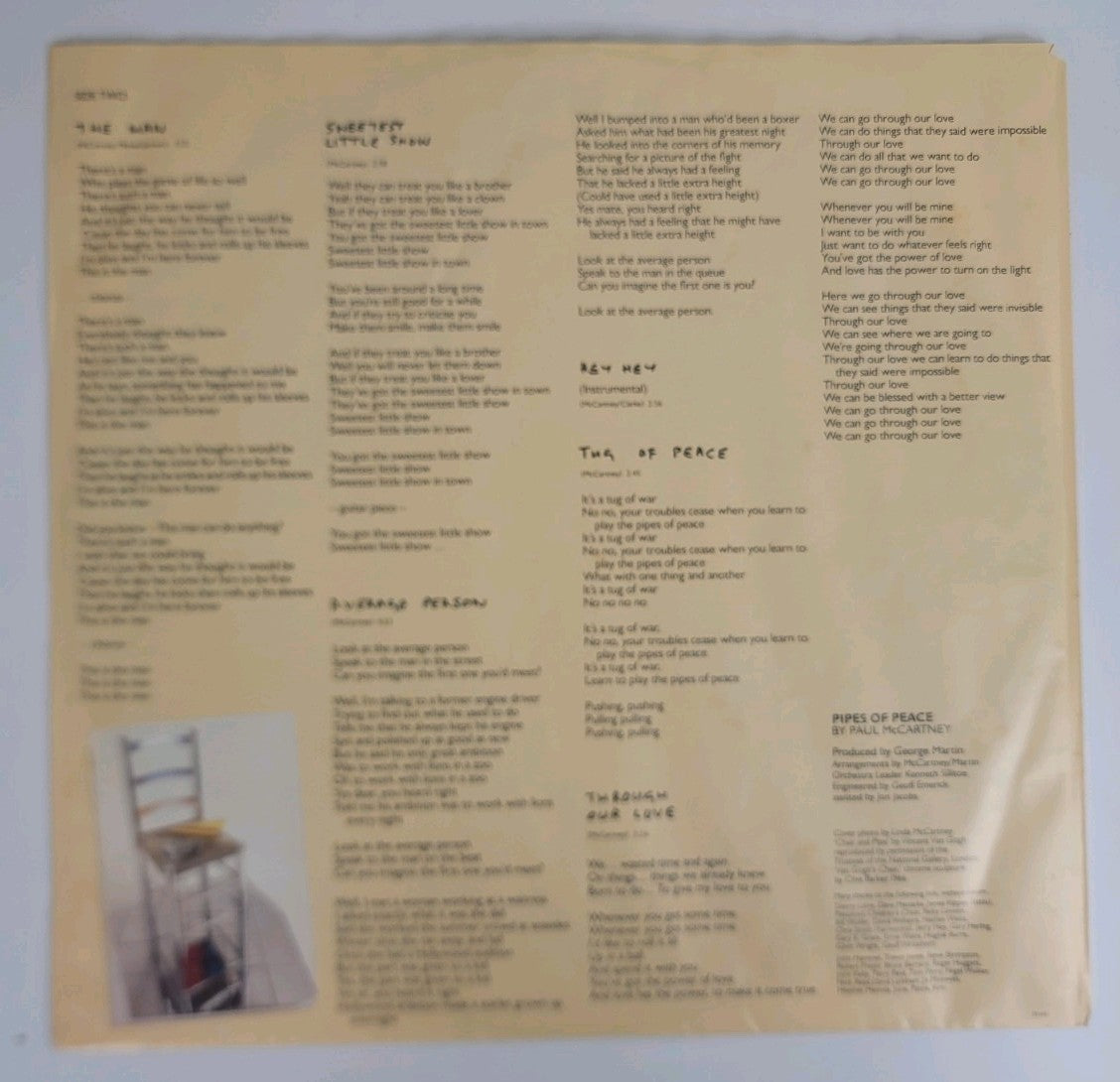 Paul McCartney – Pipes Of Peace LP 1983 US 1st Press Carrollton -1F Gatefold VG+