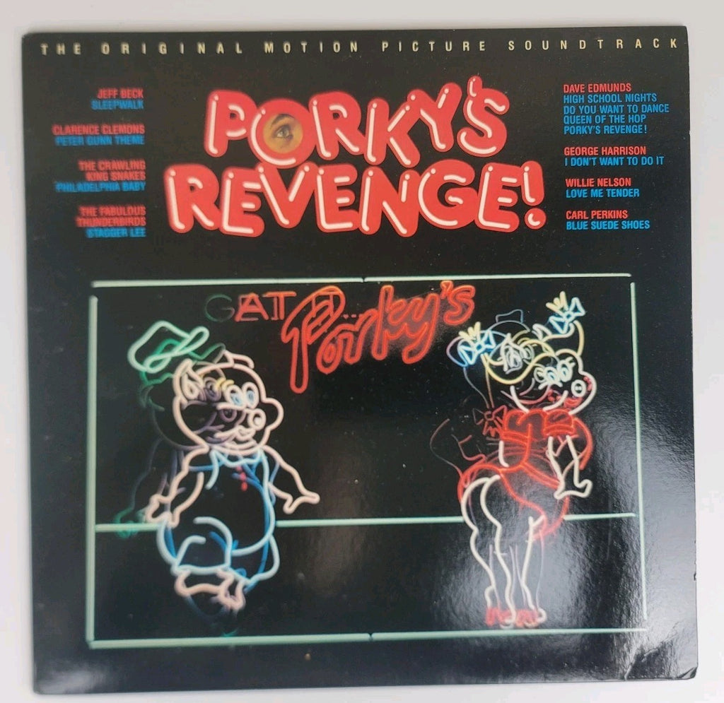Porky's Revenge LP Soundtrack 1985 Columbia George Harrison Jeff Beck Wally NM/NM