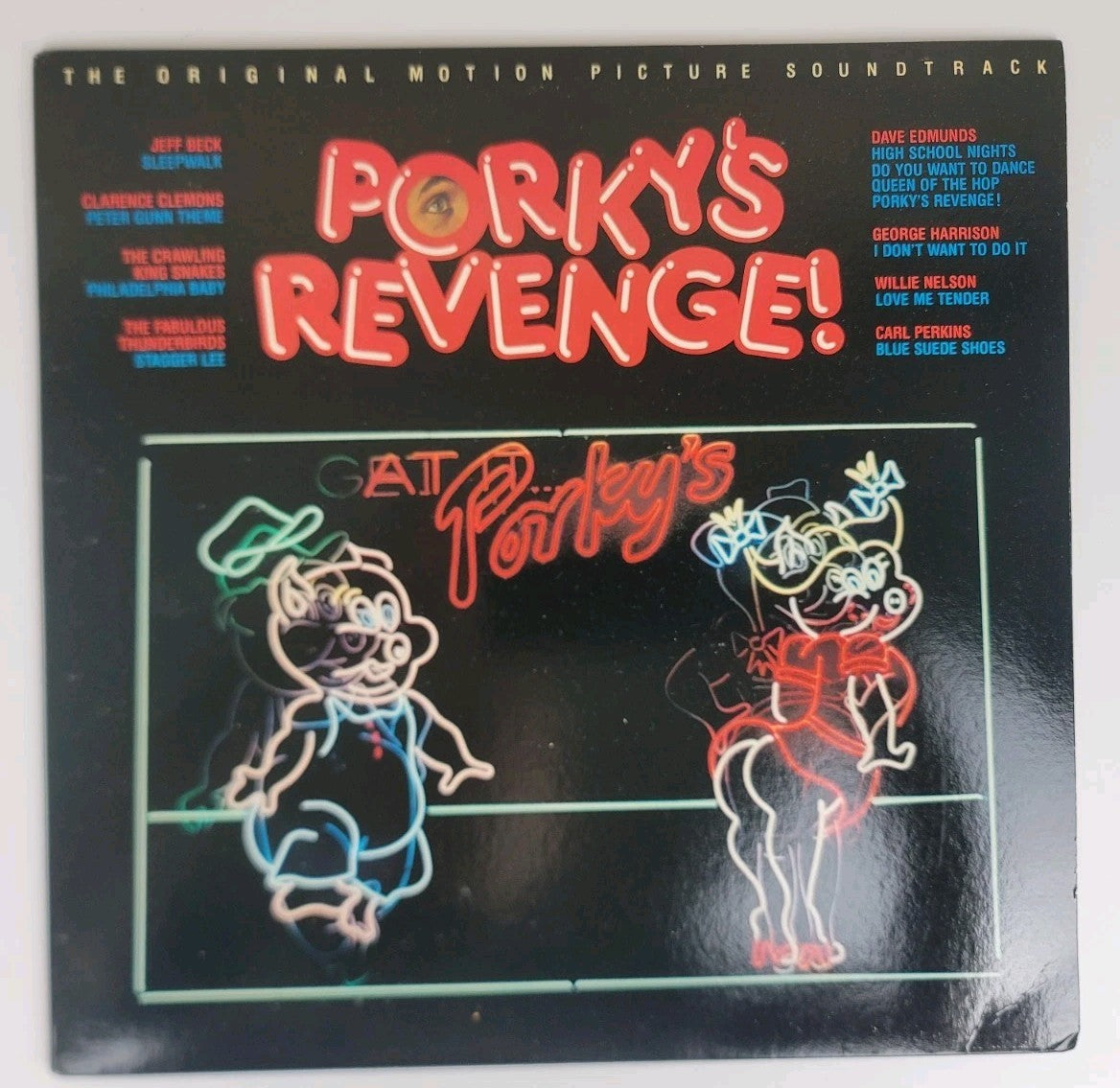 Porky's Revenge LP Soundtrack 1985 Columbia George Harrison Jeff Beck Wally NM/NM