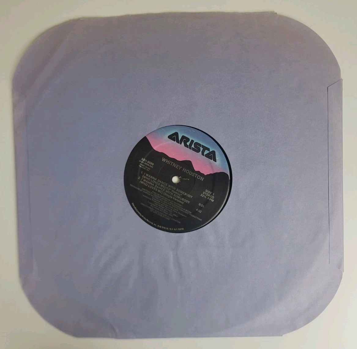 Whitney Houston – I Wanna Dance With Somebody 12" Vinyl Single (1987 Arista DMM Sterling NM/VG+)