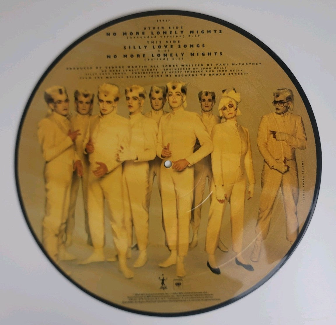 Paul McCartney – No More Lonely Nights 12" Picture Disc 1984 Columbia Pitman NM