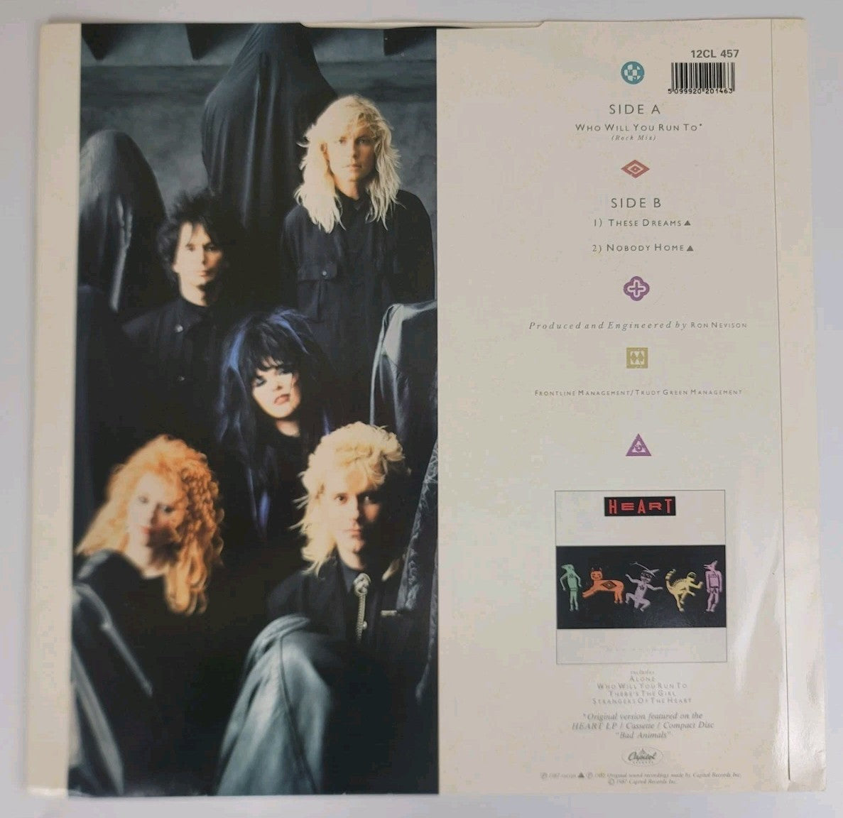 Heart – Who Will You Run To Rock Mix 12" Vinyl Single UK 1987 Capitol NM/VG+