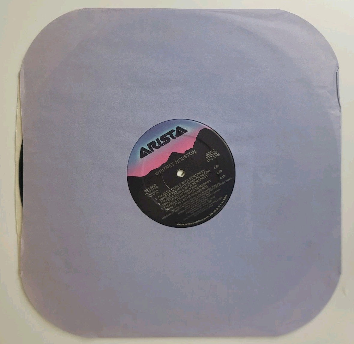 Whitney Houston – I Wanna Dance With Somebody 12" Vinyl Single (1987 Arista DMM Sterling NM/VG+)
