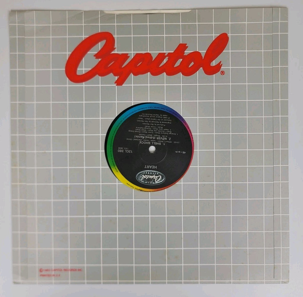 Heart – Never 12" Vinyl Single 45 RPM 1985 UK Capitol 12CL 380 NM/VG+