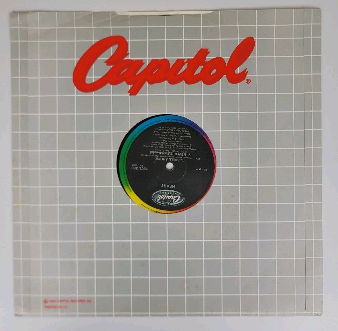 Heart – Never 12" Vinyl Single 45 RPM 1985 UK Capitol 12CL 380 NM/VG+