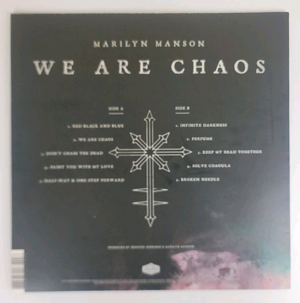 Marilyn Manson We Are Chaos LP Cobalt Blue Vinyl Best Buy Poster Pete Lyman NM/NM