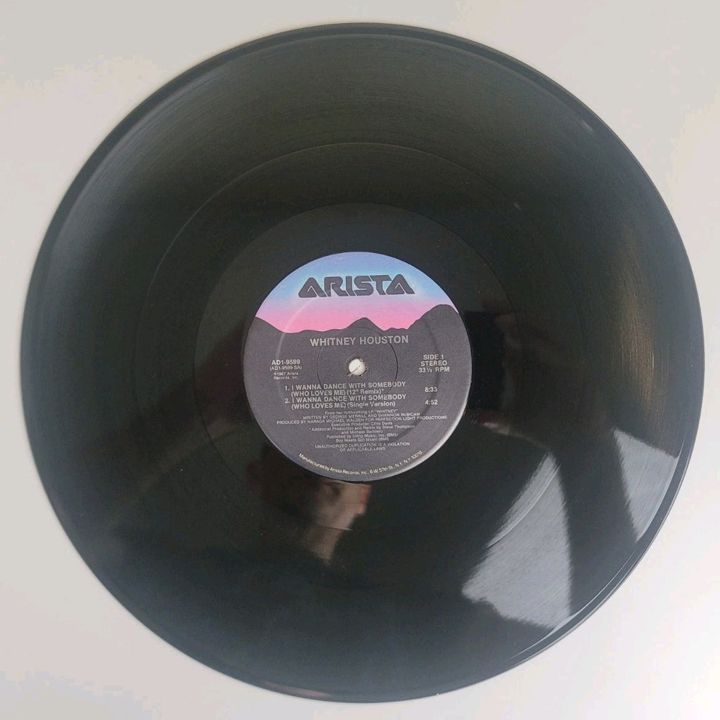 Whitney Houston – I Wanna Dance With Somebody 12" Vinyl Single (1987 Arista DMM Sterling NM/VG+)