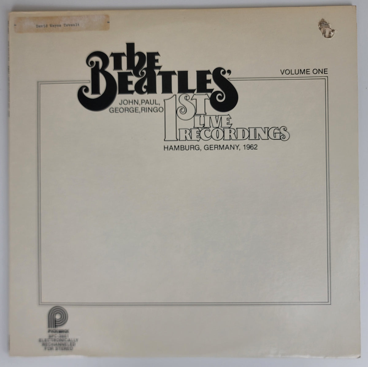 Beatles 1st Live Recordings Vol 1 LP Pickwick Hauppauge Star-Club Hamburg VG+/VG