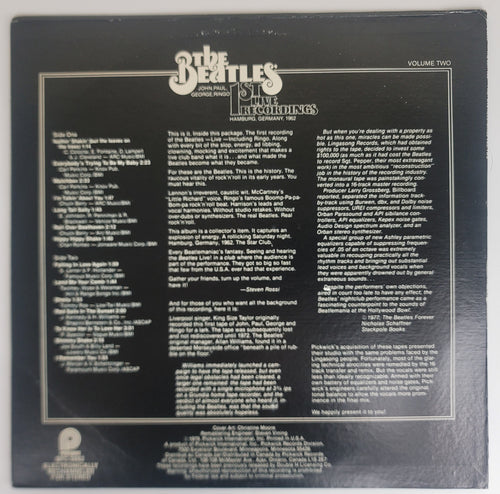 Beatles 1st Live Recordings Vol 2 LP 1979 Pickwick Keel Pressing Hamburg NM/VG