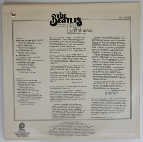 Beatles 1st Live Recordings Vol 1 LP Pickwick Hauppauge Star-Club Hamburg VG+/VG